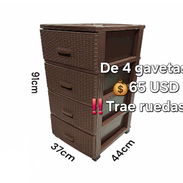 🔖Gaveteros carmelitas con ruedas de 4 y 5 gavetas - Img 58482960