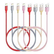 Cable lightning enmallado y lisos, 6 pies en 4 colores. Nylon trensado - Img 52134300