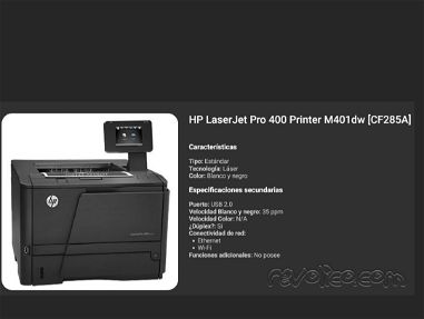 Vendo impresora hp Laserjet Pro 400, es de uso pero esta impecable - Img 67510361
