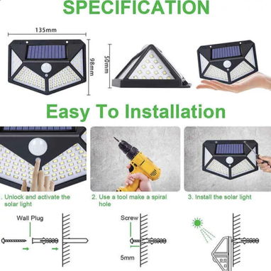 🔆Lámpara Solar de Pared Exterior con Sensor de Movimiento - Img 118775079