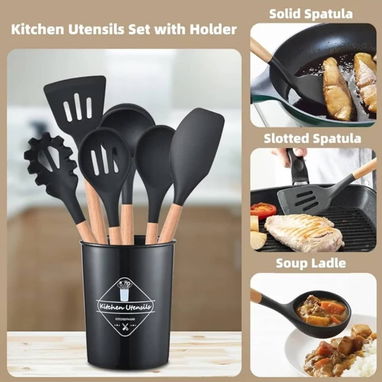 🌟 Juegos de 12 Utensilios de Cocina de Silicona - 2/7