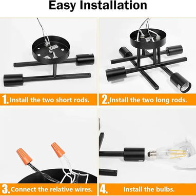 💡🏭 LÁMPARA DE TECHO COLGANTE – LOMOKY | 4 LUCES | ESTILO INDUSTRIAL – 50 USD - Img 118821828