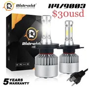 Pareja de bombillos led de carretera H4 de 3 caras con luz larga y corta de 36000 lumens nuevos en caja - Img 48358173