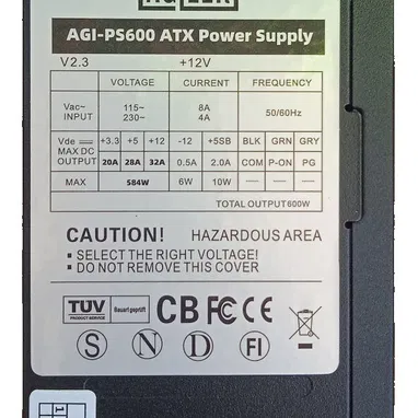 ⚡🔌 Fuente para PC AGILER AGI-PS600 ATX con un precio bien equilibrado entre costo y prestaciones 🔌⚡ - Img 105917105