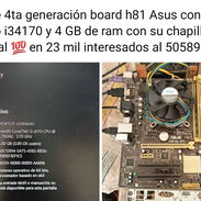 Kit de 4ta generación board h81 Asus con micro i34170 y 4gb de ram - Img 58030845
