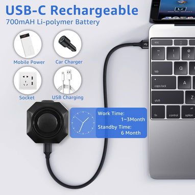 🧱​ ALARMA PARA MOTOS - BICICLETA - ETC 🧱​  SENSOR DE VIBRACION - RECARGABLE USB -- 5.887.23.60 - Img 104011781