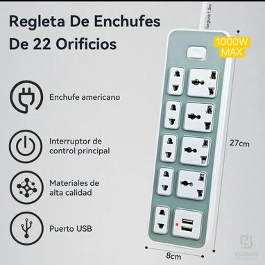 Extensión electrica con Puerto USB - Img 115164637