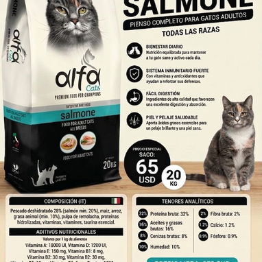 PIENSOS PARA GATOS DE LA MEJOR CALIDAD SABORES DE SALMÓN,PEZ AZUL ,POLLO Y MIXTO 850CUP LA LB - Img 122369717