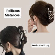Pellizco de Metal color plateado con perla blanca 12. 5 cm Grande - Img 55616105