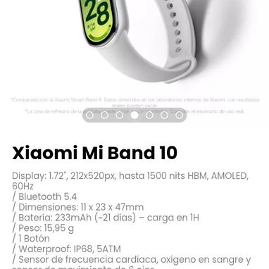 Xiaomi Mi Band 10. Versión global. En blanco, rosa y negro - 3/5