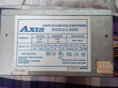 Fuente Axis modelo LC-B450E me ajusto con dinero en mano - Img main-image