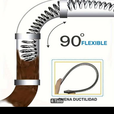 Kit de Serpiente de Drenaje para Taladro. ¡Destapa tuberías como profesional! NO incluye taladro. - 6/10