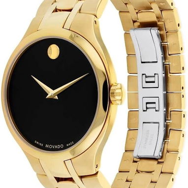 ⌚✨ RELOJ MOVADO DORADO CON ESFERA NEGRA ✨🦋 - Img 126071974