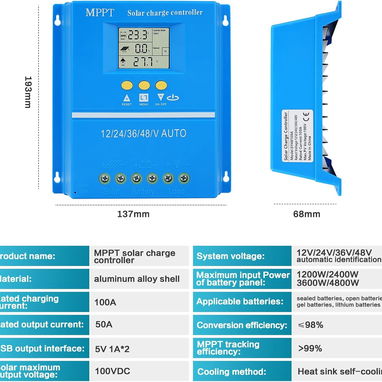 CONTROLADOR REGULADOR MPPT 120 AMPERE MULTISISTEMA EN SU CAJA - Img 119513706