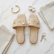 Sandalias con media tacón beige estilo casual playero número 7 - Img 57069747