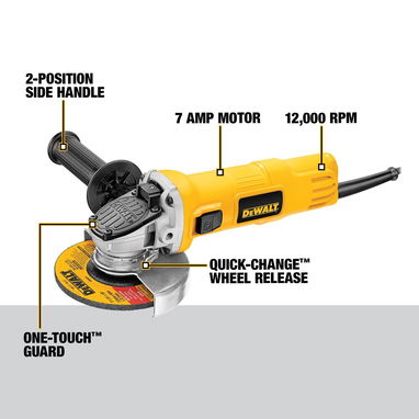 Pulidora DeWALT DWE4011 4-1/2' (115mm) 7A (850W) 12000RPM 110V/60Hz protección ONE-TOUCH Nueva en caja Tf: 59030040 - 3/7
