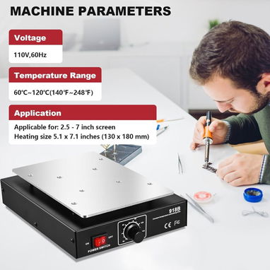 Separadora de Pantallas Soiiw 7" LCD - Panel de Precalentamiento 110V 450W para Reparación de Teléfonos - 2/2