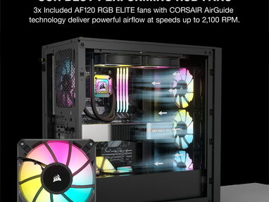 6️⃣9️⃣💲280 usd Chasis Corsair iCUE 4000D RGB Mid-Tower Case - 3 ventiladores AF120 RGB Elite - Controlador de nodo de i - Img main-image