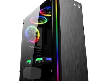 Chasis SMI RGB Cristal Templado y Fuente EVGA 600W 80 Plus Oro LIKE NEW! - Img main-image-45681892