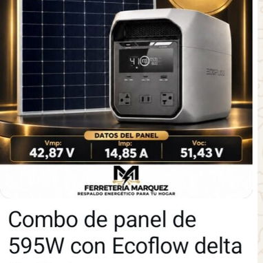 ECOFLOW, PANEL SOLAR, CABLES - 6/10