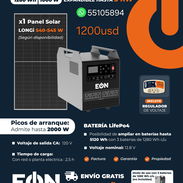 Estación d Energía EÒN de 1kw-1280wh + Panel Solar - Img 55710218