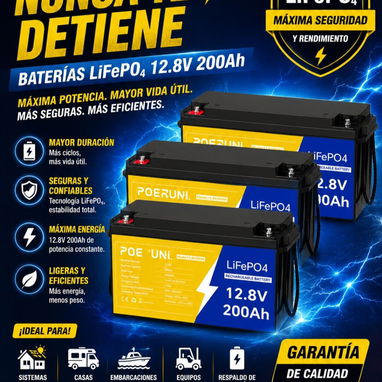 Batría lifepo4 12.8V +      Inversores Onda Pura⚡️   + 100Ah⚡️+ 200Ah⚡️ + 300Ah⚡️ - 2/10