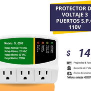 PROTECTOR DE VOLTAJE 3 PUERTOS S.P.C 110V - Img 56924832