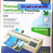 micas para plasticar en 30 usd o al cambio de 100 hojas y 125 micrones, tamaño carta o A4, llamar o escribir por whatssa - Img 55936036