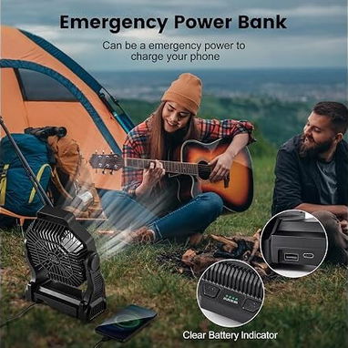 🌬️ VENTILADOR RECARGABLE ODOLAND 20000MAH + LINTERNA LED 4 VELOCIDADES – ENVÍO DISPONIBLE + GARANTÍA - 4/8