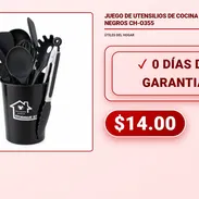 JUEGO DE UTENSILIOS DE COCINA DE 12 PIEZAS NEGROS CH-O355 - Img 58229778
