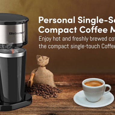 Cafetera personal Elite Gourmet - Util y practica, ahorra café e ideal para usar con estaciones de energia - Img 124082634