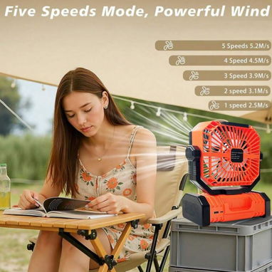 Ventilador portátil recargable, de gran durabilidad, con luz LED ultra brillante. - Img 113092540
