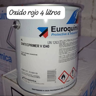 Oxido rojo y gris 4 litros euroquimica linea industrial importada de España en nuestro almacén en playa - Img 125460975