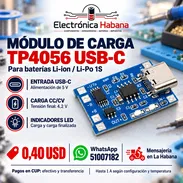 Módulo de Carga TP4056 USB Tipo‑C para Baterías de Litio 1S - Img 57075873