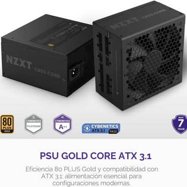 Fuente NZXT C850 Gold Core - ATX 3.1 de 850W - 80 Plus Gold new 52815418 - Img 122481298