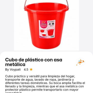 Cesto de ropa plástico con tapa y cubo de plástico con asa metálico - 2/2