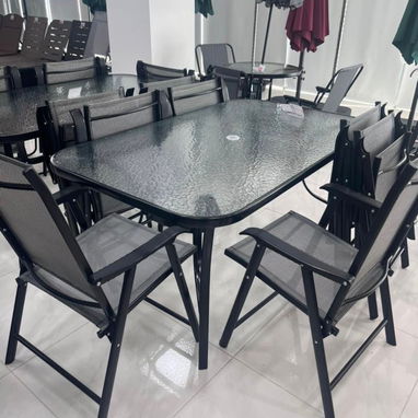 juegos comedor de cristal de 6 sillas plegables - 2/2