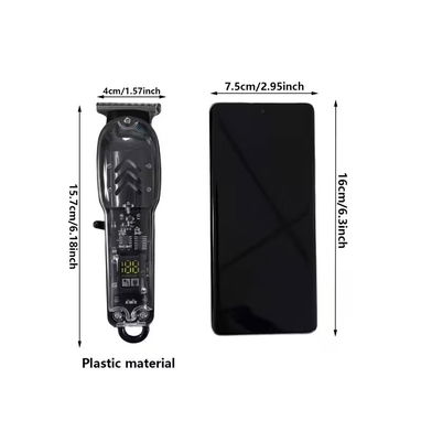 Máquinas de pelar recargable kit profesional transparente para cortar el pelo, cortapelos eléctrico vintage estilo pompa - 5/8