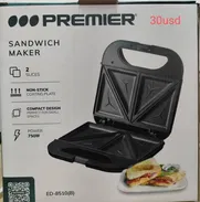 Freidora de aire, marca EkO, 5,5 litros y Sanwichera Premier, 2 rebanadas - Img 49408703