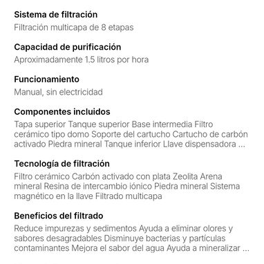 Filtro purificador de agua por gravedad - 2/2