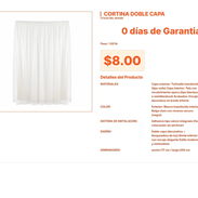 Cortina Doble Capa Beige: Tul Blanco y Acabado de Encaje por $8.00 VPT#-0107 - Img 55560286