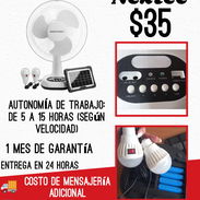 Ventilador Recargable de mesa con panel solar y 2 bombillos Nextec - Img 54996811