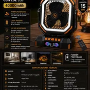 VENTILADOR RECARGABLE PORTÁTIL F22 CON LUZ LED 40000mAh Nuevos en caja - Img 56945194