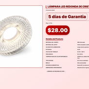 LÁMPARA LED REDONDA DE CRISTAL . - Img 57102850