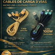 Cables de Carga 3 en 1 (Micro USB • Lightning • Tipo C) - Img 54825180