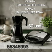 CAFETERA ELÉCTRICA ROYAL + SANDWICHERA ROYAL - Img 54485102