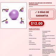 BALÓN DE YOGA INFLABLE CON SUPERFICIE ANTIDESLIZANTE . - Img 57920758