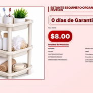 ESTANTE ESQUINERO ORGANIZADOR DE 3 NIVELES . - Img 57006250