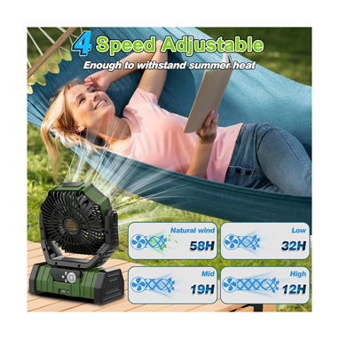 Ventilador portátil recargable Multper HY-12-FX para camping, con control remoto y luz LED - Img 126447344
