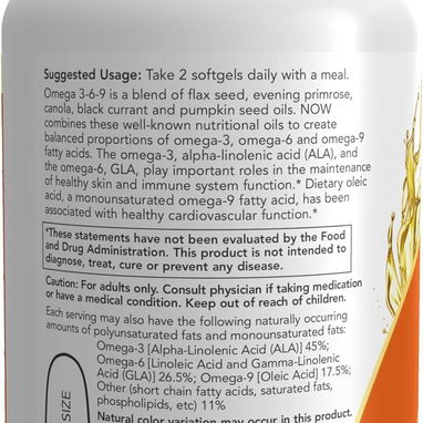 Omega 3-6-9 1000mg (NOW Foods · 100 cápsulas blandas) - 3/5